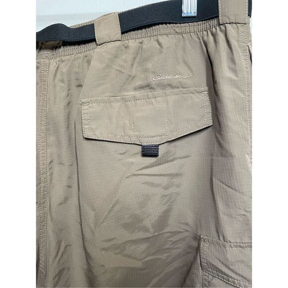 Eddie Bauer Tan  Convertible Cargo Belted Pants Mens size L NWT - Picture 12 of 16